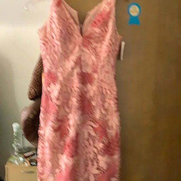 sachin and babi light blue dress Eliza J Embroidered Lace Overlay Cocktail Dress In Denim